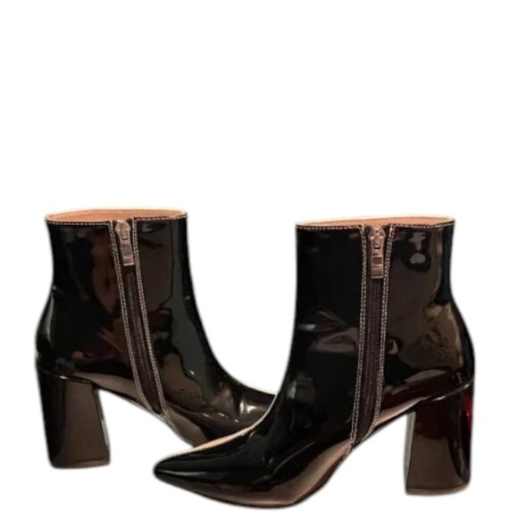 Day-Vine "Vampy" Two-Tone Patent Leather Ankle Boots - Picture 3 of 10